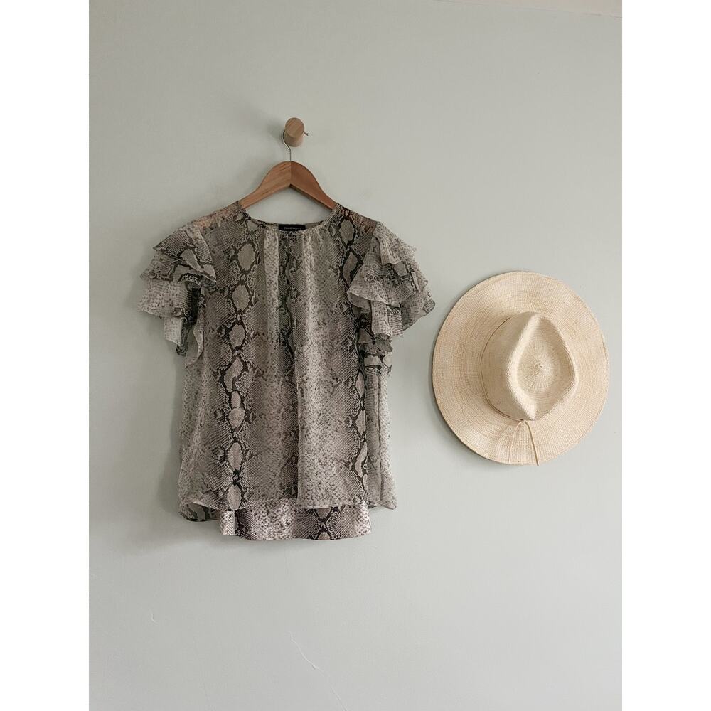 Zimmermann Snake Print Blouse - Gray and Black